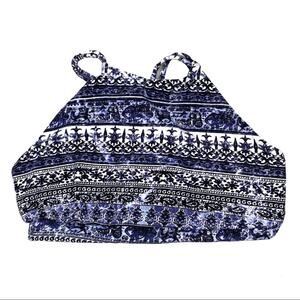 SPIRITUAL GANGSTER Womens High Neck Strappy Back Bra With Elephant Print XS